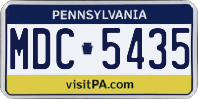 PA license plate MDC5435