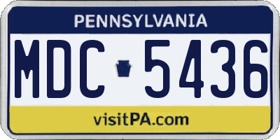 PA license plate MDC5436