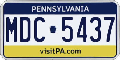 PA license plate MDC5437