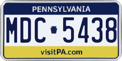 PA license plate MDC5438