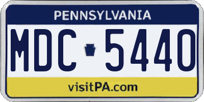 PA license plate MDC5440