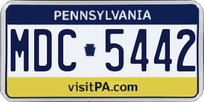 PA license plate MDC5442