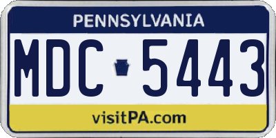 PA license plate MDC5443
