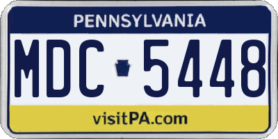 PA license plate MDC5448