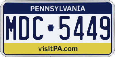 PA license plate MDC5449