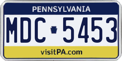 PA license plate MDC5453