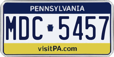 PA license plate MDC5457