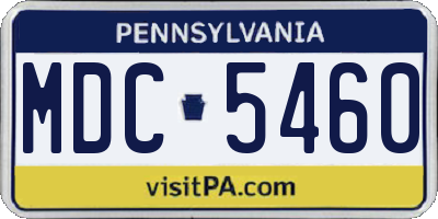 PA license plate MDC5460