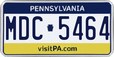 PA license plate MDC5464