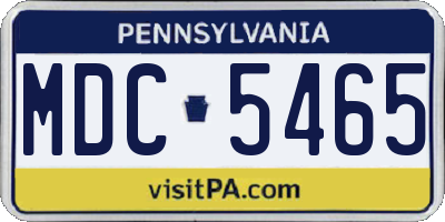PA license plate MDC5465