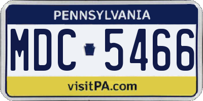 PA license plate MDC5466