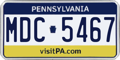 PA license plate MDC5467