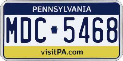 PA license plate MDC5468
