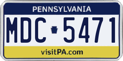 PA license plate MDC5471