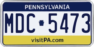 PA license plate MDC5473