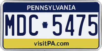 PA license plate MDC5475