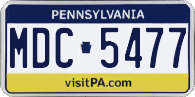 PA license plate MDC5477