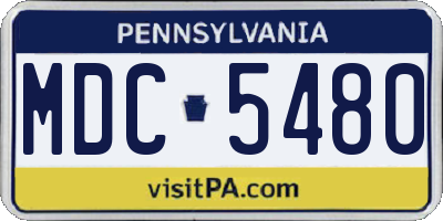 PA license plate MDC5480