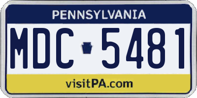 PA license plate MDC5481