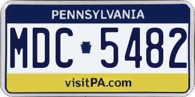 PA license plate MDC5482