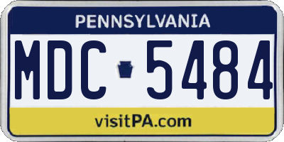 PA license plate MDC5484