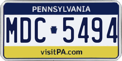 PA license plate MDC5494