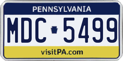 PA license plate MDC5499