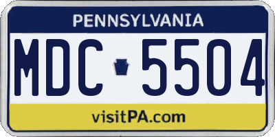 PA license plate MDC5504