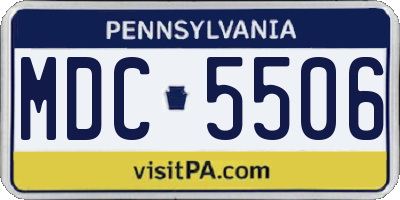 PA license plate MDC5506