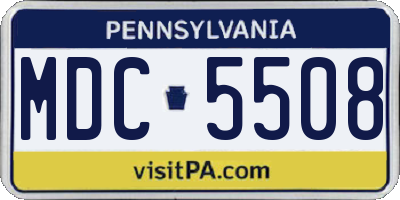 PA license plate MDC5508