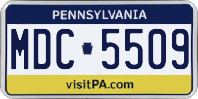 PA license plate MDC5509