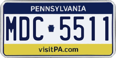 PA license plate MDC5511