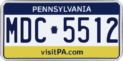 PA license plate MDC5512
