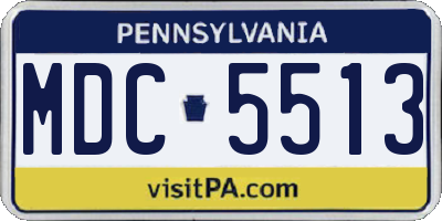 PA license plate MDC5513