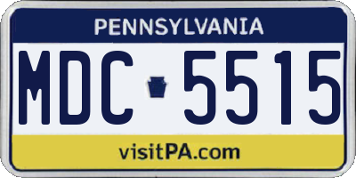 PA license plate MDC5515