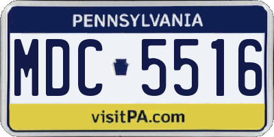 PA license plate MDC5516