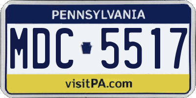 PA license plate MDC5517