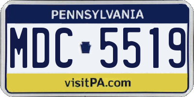 PA license plate MDC5519