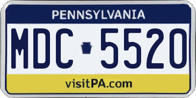 PA license plate MDC5520