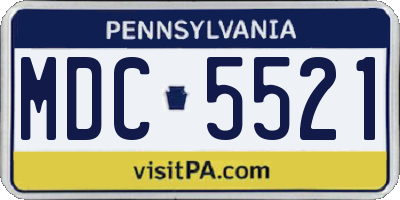 PA license plate MDC5521