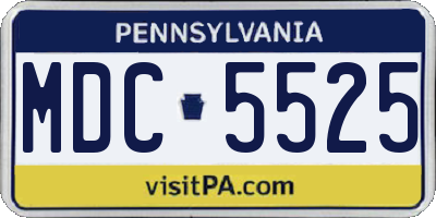 PA license plate MDC5525