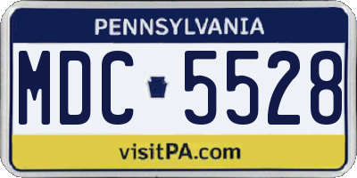 PA license plate MDC5528