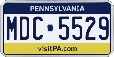 PA license plate MDC5529