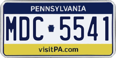PA license plate MDC5541