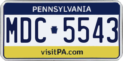PA license plate MDC5543