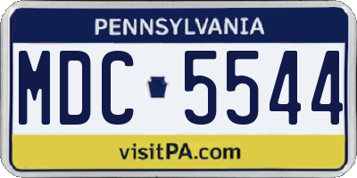 PA license plate MDC5544