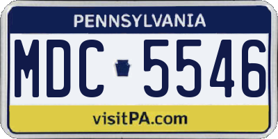 PA license plate MDC5546