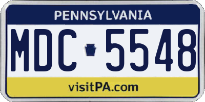 PA license plate MDC5548