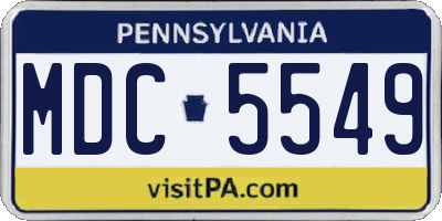PA license plate MDC5549