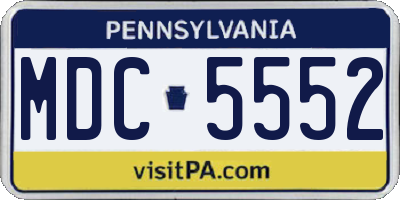 PA license plate MDC5552